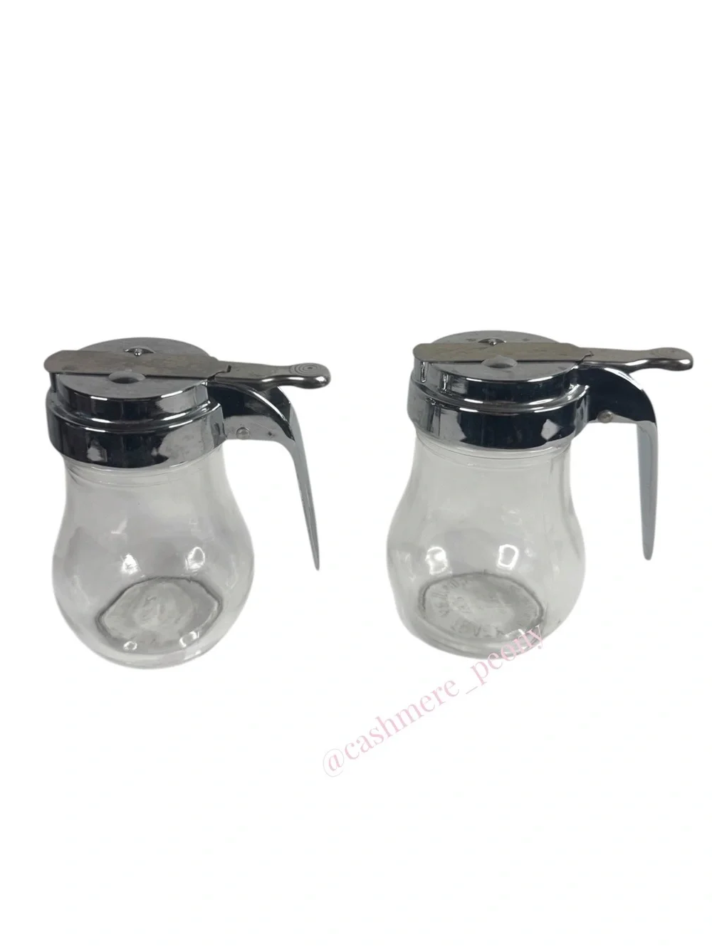 Vintage Set of 2 Dripcut by Traex Glass Syrup Dispensers 206J Dane Wisconsin